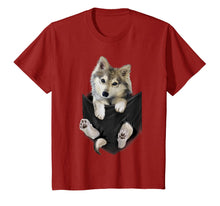 Load image into Gallery viewer, Wolf White Pup in Pocket T-Shirt Wolves Tee Shirt Gifts-335716