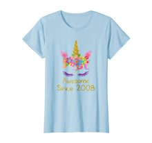 Load image into Gallery viewer, Funny shirts V-neck Tank top Hoodie sweatshirt usa uk au ca gifts for Cute 11th Birthday Unicorn Girls Tshirt, Awesome since 2008 1012434
