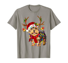 Load image into Gallery viewer, Funny shirts V-neck Tank top Hoodie sweatshirt usa uk au ca gifts for Santa yorkie terrier dog gorgeous reindeer Light Christmas T-Shirt 246724