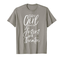 Load image into Gallery viewer, Funny shirts V-neck Tank top Hoodie sweatshirt usa uk au ca gifts for This Girl runs on Jesus and Theatre Shirt Cute Christianity 1045233