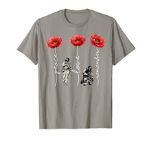 Load image into Gallery viewer, Peace Love Remember Poppy Flower Veteran Day T-Shirt