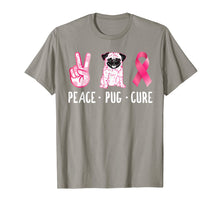 Load image into Gallery viewer, Peace Cure Pug Breast Cancer Awareness Gifts T-Shirt
