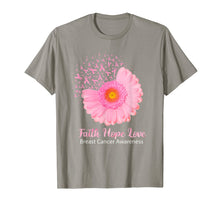 Load image into Gallery viewer, Faith Hope Love Breast Cancer Awareness Flower Pink T-Shirt 39393