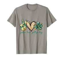Load image into Gallery viewer, Peace love Patty's Day Clover TShirt St Patrick's Day Gifts T-Shirt612190