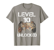 Load image into Gallery viewer, Level 10 Unlocked Boys 10th Birthday 10 Year Old Gamer Gift T-Shirt 462617