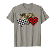Load image into Gallery viewer, Funny Leopard And Buffalo Plaid Printed Love Heart Gifts T-Shirt--