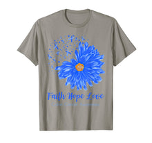 Load image into Gallery viewer, Faith Hope Love Colon Cancer Awareness Flower Blue Gifts T-Shirt-472196