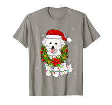 Load image into Gallery viewer, Funny shirts V-neck Tank top Hoodie sweatshirt usa uk au ca gifts for Santa Bichon Frise Dog with Christmas lights Gifts Xmas T-Shirt 1050528