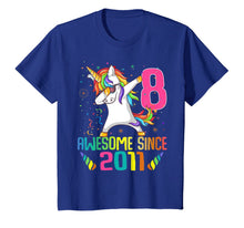 Load image into Gallery viewer, 8 Years Old 8th Birthday Unicorn Dabbing Shirt Girl Party 122864