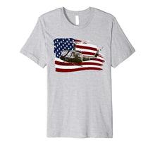 Load image into Gallery viewer, UH-1 Huey Helicopter T shirt American Flag usa Pilot T-Shirt 530647