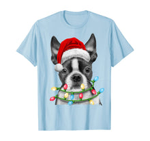 Load image into Gallery viewer, Funny shirts V-neck Tank top Hoodie sweatshirt usa uk au ca gifts for Boston Terrier Santa Christmas Tree Lights Xmas Gifts Boys T-Shirt 540146