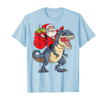 Load image into Gallery viewer, Funny shirts V-neck Tank top Hoodie sweatshirt usa uk au ca gifts for Santa Riding Dinosaur T rex Christmas Gifts Boys Men Xmas T-Shirt 60152