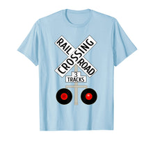 Load image into Gallery viewer, Funny shirts V-neck Tank top Hoodie sweatshirt usa uk au ca gifts for Train Railroad Crossing Lights 3 tracks road sign T-shirt 2474147