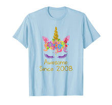 Load image into Gallery viewer, Funny shirts V-neck Tank top Hoodie sweatshirt usa uk au ca gifts for Cute 11th Birthday Unicorn Girls Tshirt, Awesome since 2008 1012434