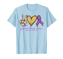 Load image into Gallery viewer, Peace Love Cure Purple Ribbon Alzheimer's Awareness Gift T-Shirt-1347823