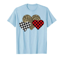 Load image into Gallery viewer, Funny Leopard And Buffalo Plaid Printed Love Heart Gifts T-Shirt--