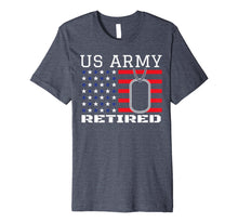 Load image into Gallery viewer, US American Flag Patriotism Dog Tag Veteran Army Retirement Premium T-Shirt 1036032