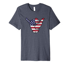 Load image into Gallery viewer, Shaka Hang Loose American Flag Premium T-Shirt 788613