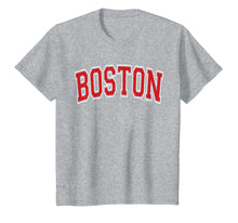 Load image into Gallery viewer, Boston T Shirt - Varsity Style Red Text