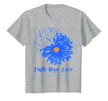 Load image into Gallery viewer, Faith Hope Love Colon Cancer Awareness Flower Blue Gifts T-Shirt-472196