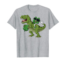 Load image into Gallery viewer, Shamrock Riding T Rex St Patrick's Day Boys Girls Kids T-Shirt-50753