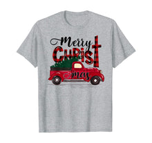 Load image into Gallery viewer, Funny shirts V-neck Tank top Hoodie sweatshirt usa uk au ca gifts for Merry Christmas Buffalo Plaid Red Truck Christian Cross Xmas T-Shirt 1036231