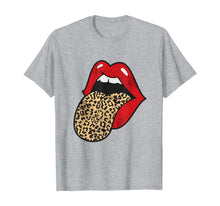 Load image into Gallery viewer, Red Lips Leopard Tongue Cheetah Animal Print Trendy Graphic T-Shirt-79037