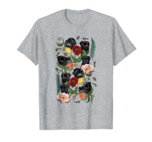 Load image into Gallery viewer, Botanical And Black Pug T- Shirt By Huebucket