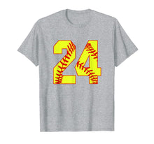 Load image into Gallery viewer, Softball #24 Fast Pitch Love Softball Mom Favorite Player T-Shirt-3992197