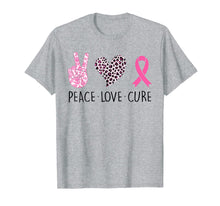 Load image into Gallery viewer, Peace Love Cure Pink Ribbon Breast Cancer Awareness Gifts T-Shirt