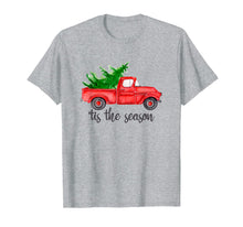 Load image into Gallery viewer, 'Tis the Season Watercolor Red Truck with Christmas Tree T-Shirt