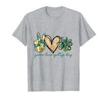 Load image into Gallery viewer, Peace love Patty's Day Clover TShirt St Patrick's Day Gifts T-Shirt612190