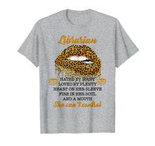Load image into Gallery viewer, Women Gifts Librarian Hated By Many Leopard Lips T-Shirt-5889044