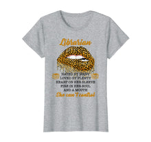 Load image into Gallery viewer, Women Gifts Librarian Hated By Many Leopard Lips T-Shirt-5889044