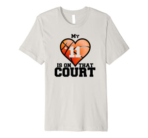Funny shirts V-neck Tank top Hoodie sweatshirt usa uk au ca gifts for My Heart Is On That Court #11 T-Shirt Basketball Mom Tee 2554902