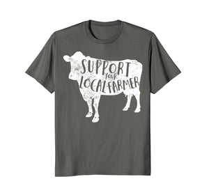 Support Your Local Farmer Shirt Distressed Cow
