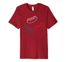 Load image into Gallery viewer, Red White Blue Hot Dogs Food USA American 4th of July Gift Premium T-Shirt 1488009
