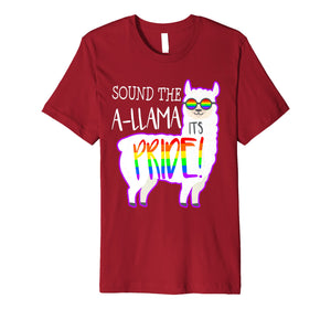Funny shirts V-neck Tank top Hoodie sweatshirt usa uk au ca gifts for Funny Gay Pride Llama Sound The LGBT Rainbow Flag Lesbian Premium T-Shirt 2582274