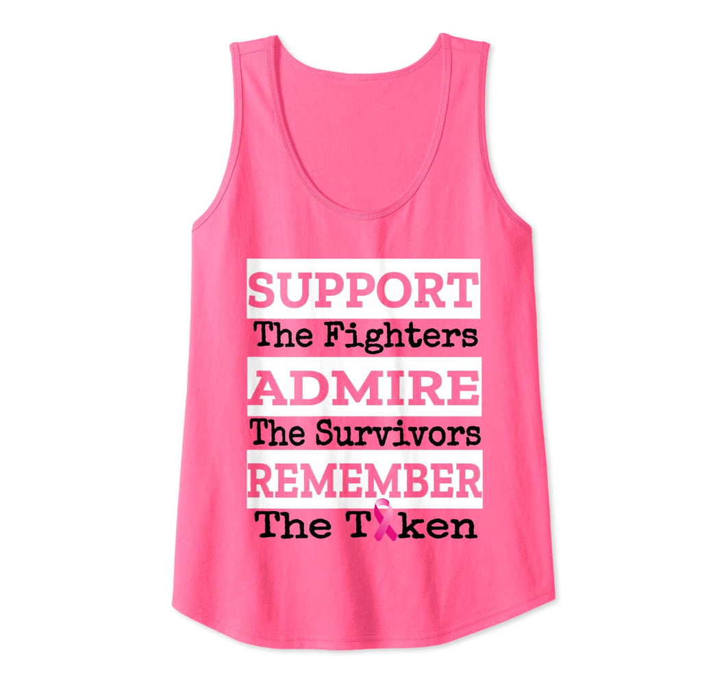 Womens Pink Breast Cancer Awareness Survivor Admire Remember  Tank Top