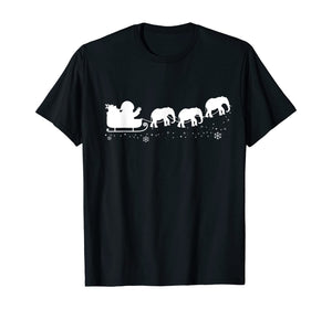 Funny shirts V-neck Tank top Hoodie sweatshirt usa uk au ca gifts for Santa Sleigh Elephant Funny Christmas Pajama Gift Ideas T-Shirt 1365043