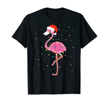 Load image into Gallery viewer, Funny shirts V-neck Tank top Hoodie sweatshirt usa uk au ca gifts for Cute Pink Flamingo Christmas Lights Santa Hat T-Shirt 85292
