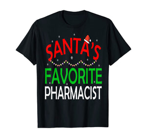 Santa's Favorite Pharmacist Funny Christmas Xmas Santa Hat T-Shirt
