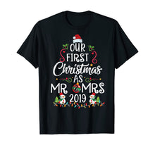 Load image into Gallery viewer, Matching Couple Wife Husband Our First Christmas as Mr &amp; Mrs T-Shirt
