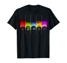 Load image into Gallery viewer, Rainbow Halloween Pumpkins T-Shirt
