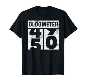 Oldometer Odometer Funny 50th Birthday Gift 50 yrs Old Joke T-Shirt