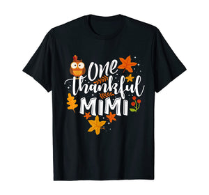 One Thankful Mimi Funny Fall Thanksgiving Autumn Womens Gift T-Shirt