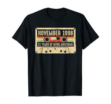 Load image into Gallery viewer, Vintage November 1998 21st birthday Gift Retro Cassette Tape T-Shirt
