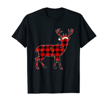 Load image into Gallery viewer, Funny shirts V-neck Tank top Hoodie sweatshirt usa uk au ca gifts for Funny Deer Christmas Lights Red Plaid Santa Hat Gift T-Shirt 330310
