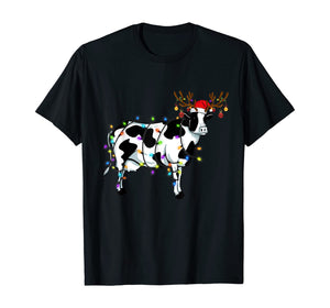 Funny shirts V-neck Tank top Hoodie sweatshirt usa uk au ca gifts for Funny Cow Christmas Tee Reindeer Christmas Lights Pajama T-Shirt 144381