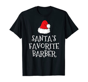 Funny shirts V-neck Tank top Hoodie sweatshirt usa uk au ca gifts for Santa's Favorite Barber Christmas Funny Gift T-Shirt 1275839